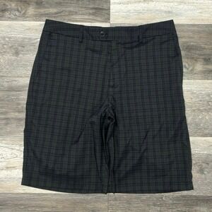Under Armour Shorts Gray Plaid Mens 32 Contoured‎ Back Waist Stretch Chino Golf